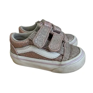 Vans Old Skool Pink Glitter Sneakers - Size 4 Toddler - Picture 1 of 11