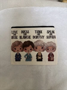 Golden Girls Canvas Bag with Zipper Cosmetic Travel Bag Purse Pouch 9” X 7” New - Imagen 1 de 7