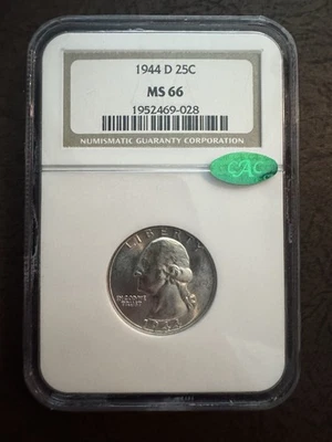 1944 D Washington Quarter - 25c NGC MS66 CAC - Image 1 of 4
