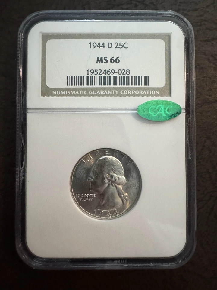 1944 D Washington Quarter - 25c NGC MS66 CAC - Image 1 of 4