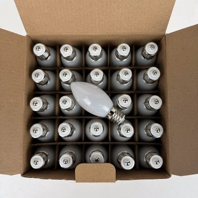 25 lâmpadas LED opacas de Natal brancas quentes C9 - Imagem 1 de 3