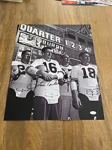 PURUDE LEN DAWSON SIGNED 16x20 JSA COA CHIEFS HOF PHOTOGRAPH RARE COLLEGE AUTO - Picture 1 of 2