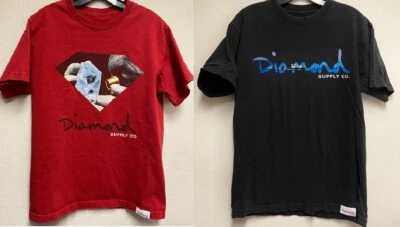 CAMISETAS VINTAGE DIAMOND SUPPLY INFORMALES ROJAS Y NEGRAS TALLA MEDIANA Foto 1 de 4