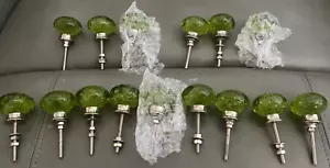 Ceramic Jade /Green Round Door Cabinet/Drawer Knob-Set of 15 -w/Screws- New - Picture 1 of 1