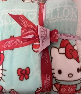 Hello Kitty •Full/QUEEN Sherpa Backed Blanket • Softer Than Ever 90x90in • NWT - Picture 1 of 9