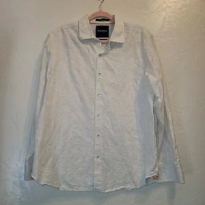 Camisa Tommy Bahama Para Hombres L Manga Larga Informal Abotonada Isla Calce Moderno Blanca - Imagen 1 de 6