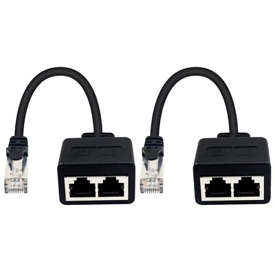 Lan Splitter RJ45 Verteiler Netzwerk Adapter Internetverteiler Netzwerkstecker - Bild 1 von 2