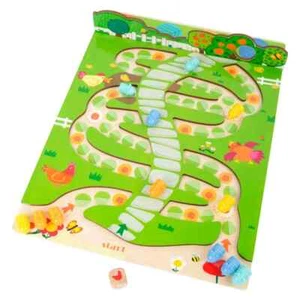 Small Foot Wooden Toys - 2 in 1 Ludo / Snakes & Ladders Game Caterpillars - Picture 1 of 10