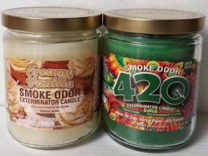 Smoke Odor Exterminator 13 oz Jar Candles Creamy Vanilla Assorted (2) - Picture 1 of 3