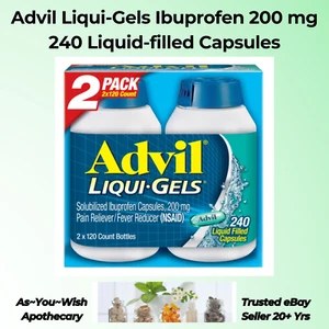 Advil Liqui-Gels 200 mg - Fast Pain Relief and Fever Reducer, 240 Capsules - Picture 1 of 5