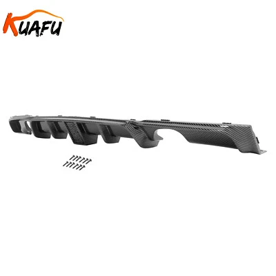 Rear Diffuser Bumper Lip W/LED Light For BMW F30 F31 M Sport 2012-18 Carbon Look - Imagem 1 de 4