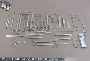 157 PC US MILITARY FIELD MINOR SURGERY SURGICAL VETERINARY INSTRUMENTS KIT - Picture 1 of 3