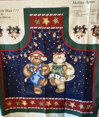 FABRIC Can Bearly Wait Christmas Cut & Sew Apron Panel - Image 1 of 4