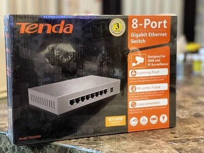Tenda TEG1008M 8-Port Gigabit Ethernet Switch Home & Enterprises Network Switch - Image 1 of 3