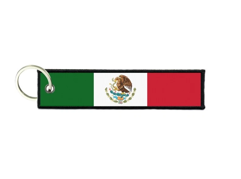 Keychain key ring tags fabric motorcycles car biker cute flag mexico - image 1 of 1