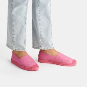 Coach Carley Leder Espadrille flache Schuhe perforiert Signatur Petunienrosa Größe 9,5 - Bild 1 von 10