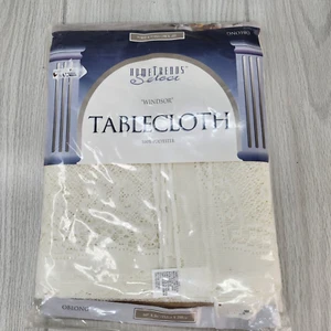 NEW Home Trends Select "Windsor" Tablecloth 60x86 Oblong Ecru Cream Lace Floral - Picture 1 of 6