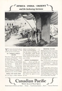 1928 Canadian Pacific: Africa India Orient Vintage Print Ad - Bild 1 von 1