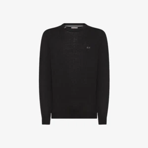 Maglia girocollo uomo Sun68 Nero K44101 Maglione Round Solid AI24 - Foto 1 di 1
