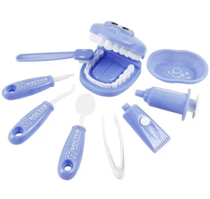 Kids Doctor Play Dentist Pretend Play Kit Imagination Role Play Fun Purple 9pcs - Picture 1 of 13