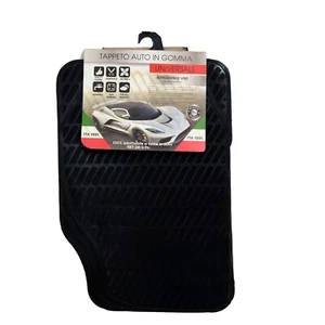 TAPPETINI IN GOMMA NERI UNIVERSALI PER AUTO SET DA 4 PEZZI ANTISCIVOLO - Imagen 1 de 1