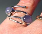 925 silver wire-wrap natural blue tanzanite rings. Various sizes in listing.