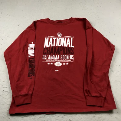 VINTAGE Oklahoma Sooners Shirt Mens Large Red Football Championship Nike NCAA - Image 1 of 4