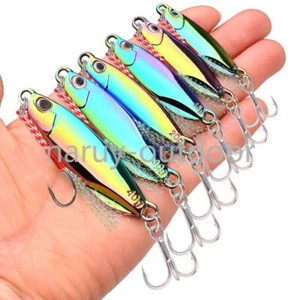 6PCS 7-40g Spoon Metal Jigs Fishing Lures Electroplated Mackerel Bass Bait - Picture 1 of 10