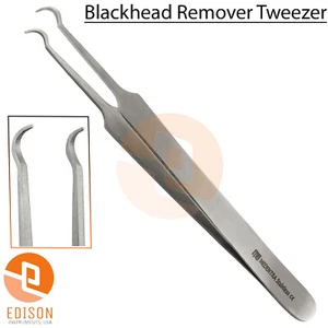Blackhead Remover Tweezers Curved Acne Pimple Popper Blemish Comedone Extractor - Picture 1 of 3