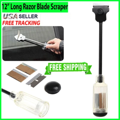 12" Long Razor Blade Extension Scraper Reach Handle Label Gasket Decal Sticker - Image 1 of 4