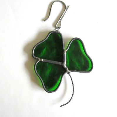 Atrapasol trébol de vitral artesanal vintage Foto 1 de 4