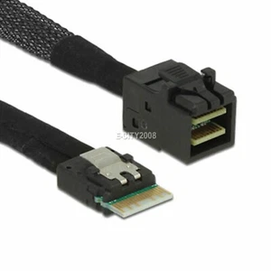 SFF-8654 4i 38pin SAS 4.0 Host to HD Mini SAS 4i SFF-8643 36pin Target Cable - Picture 1 of 9