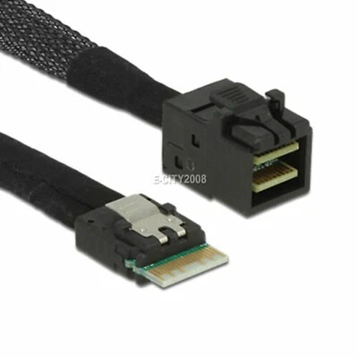 SFF-8654 4i 38pin SAS 4.0 Host to HD Mini SAS 4i SFF-8643 36pin Target Cable - Image 1 of 4