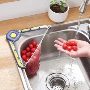 Sink Filter with 100 Filter Nets, Multipurpose Corner Sink Strainer, Kitchen - Picture 1 of 7
