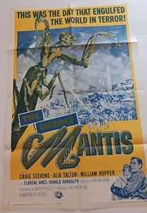 THE DEADLY MANTIS 1964 Film Originale RARO Re-Rel Poster 1 Foglio Sci-Fi Horror - Foto 1 di 9