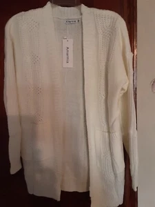 Amarmia Cream/Ivory Open Front Oversized Cardigan w/ Front Pockets Size M - Picture 1 of 5