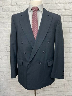 Casaco esportivo CHRISTOPHER BROOKS (44R) masculino azul marinho pico blazer lapela - Imagem 1 de 4