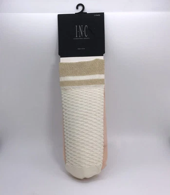 Calcetines tobilleros universitarios INC International Concepts para mujer paquete de 2 rosas, nuevos Foto 1 de 4