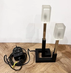 IKEA Korsby Post Modernist Table/Desk Dimmer Lamp Chrome/Black Glass 90s - Picture 1 of 10