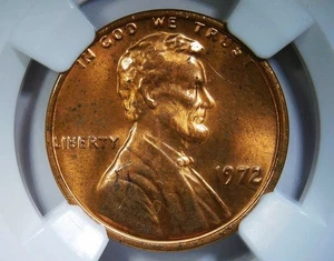 1972 DDO Lincoln Cent VP-008 (Die 8) NGC 64 RED - Picture 1 of 9
