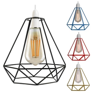 Jaula para pájaros contemporánea cesta de metal luz de techo pantalla y pantalla colgante regalo - Imagen 1 de 51