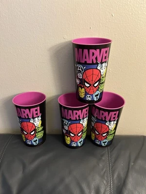 Marvel Comics 18 oz tazas de plástico favor de fiesta, juego de 4 tazas, HULK/THOR/SPIDERMAN Foto 1 de 4