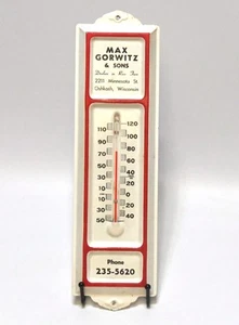 VINTAGE ADVERTISING THERMOMETER MAX GORWITZ DEALERS IN RAW FUR OSHOSH WISCONSIN - Bild 1 von 7