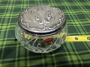 Antiker Gorham versilberter Deckel & geschliffenes Kristallgefäß E P YC 1845 - Bild 1 von 8