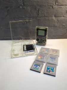 Nintendo Gameboy Dmg-01 Clear + Original Hard Case/ Games Bundle *Super Rare* - Picture 1 of 24