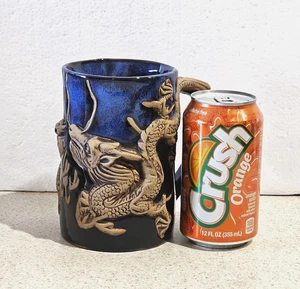 Vintage Always Azul Pottery Dragon Mug Stein Cup Fantasy Mythical Large 22 oz - Picture 1 of 14