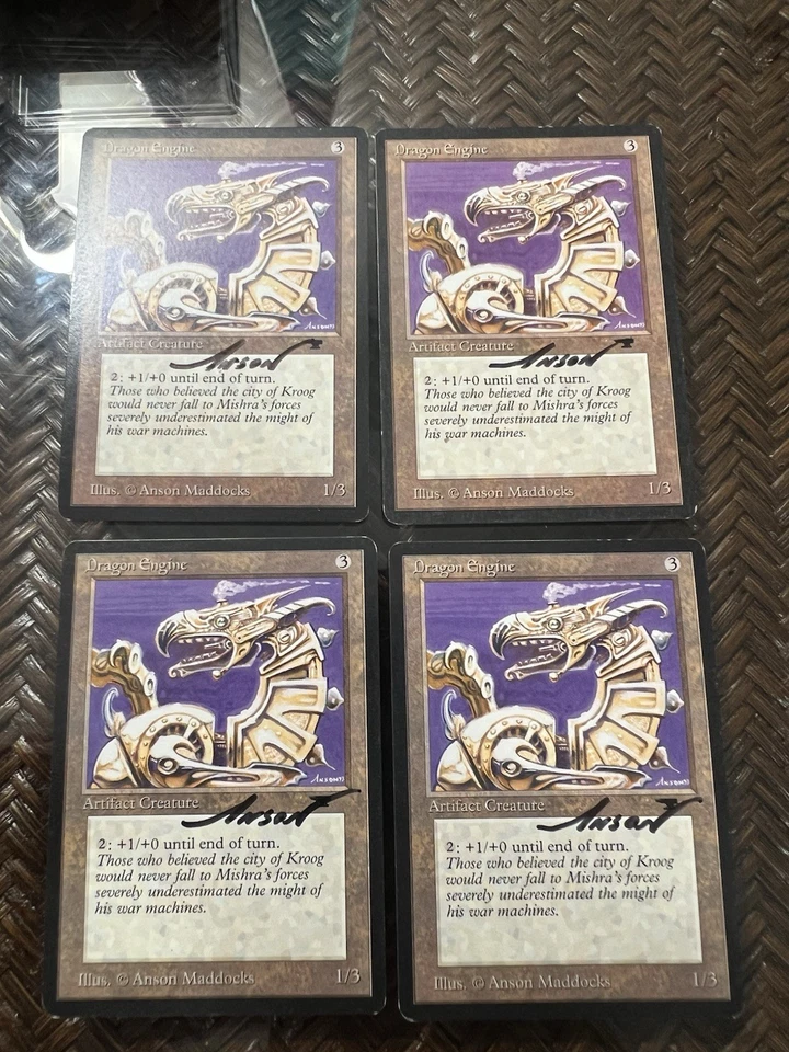 Mtg. Dragon Engine. Antiquities. Signed. Played. - Image 1 of 1