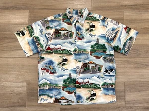 Vintage Reyn Spooner Men's Button Shirt XL San Diego Zoo Panda Beach 90s Y2K USA - Picture 1 of 10
