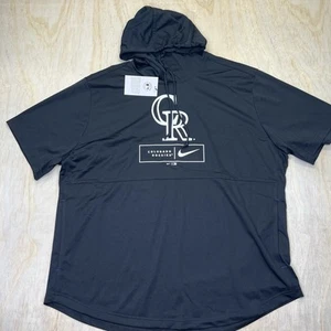 NEW XL Colorado Rockies Nike Lockup Performance Short Sleeve Lightweight Hoodie - Picture 1 of 8