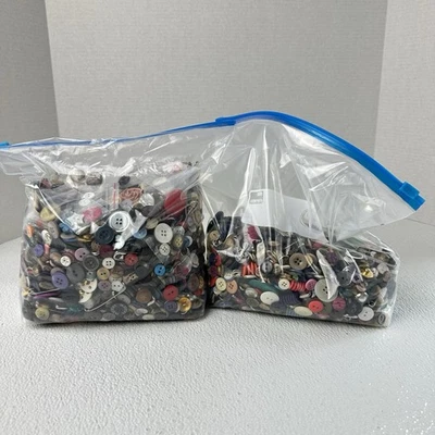 Over 6 Pounds of Buttons Glass Metal Plastic VARIETY BOX FUN BOX - Image 1 of 3